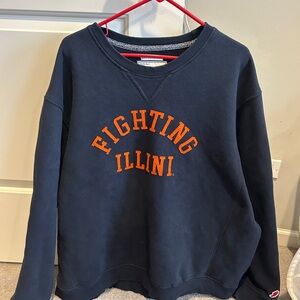 League 91 University Of Illinois Urbana-Champaign Navy Sweatshirt Vintage 2XL